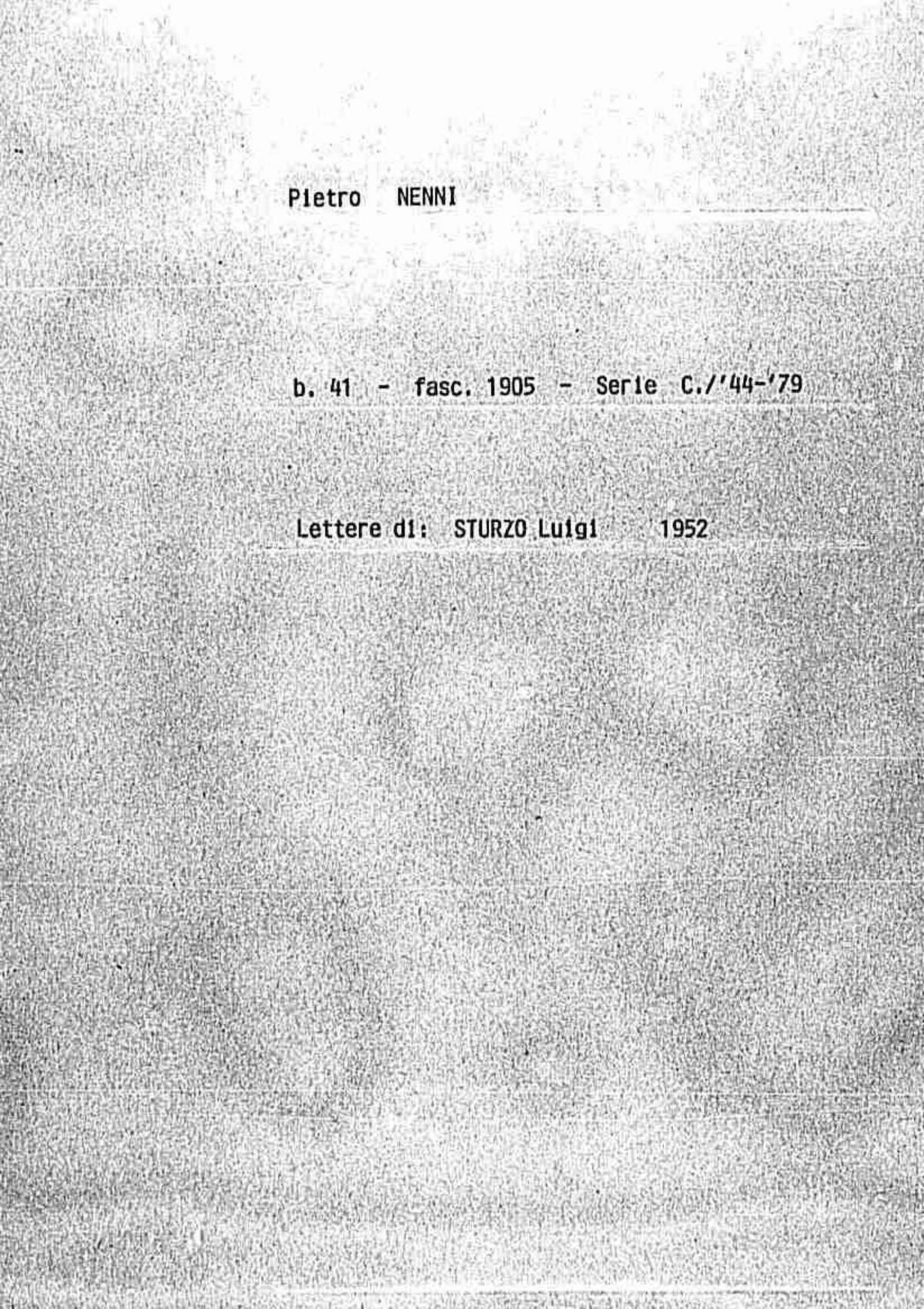 Sturzo Luigi, 1952 mar. 11