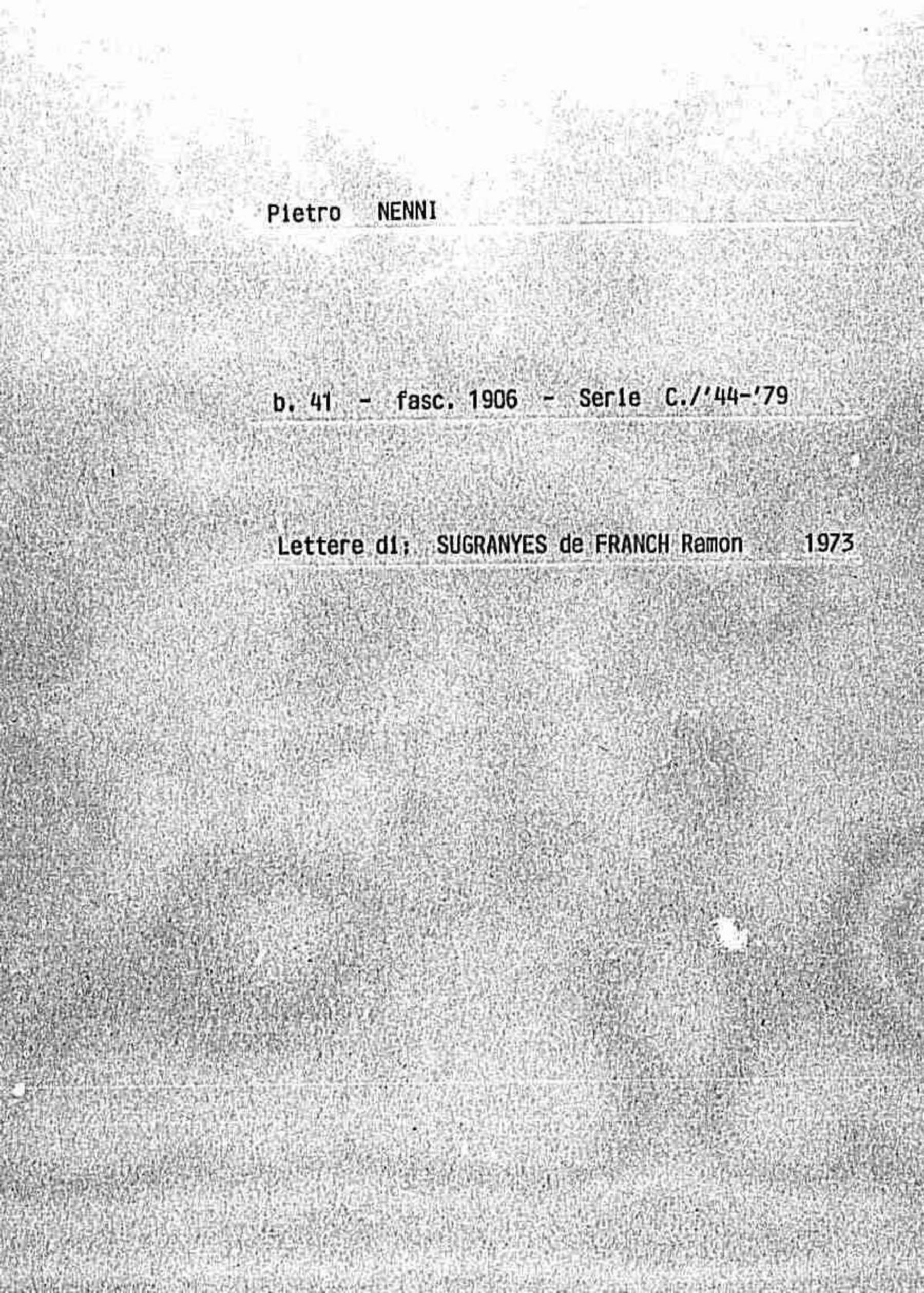 Sugranyes de Franch Ramon, 1973 nov. 2