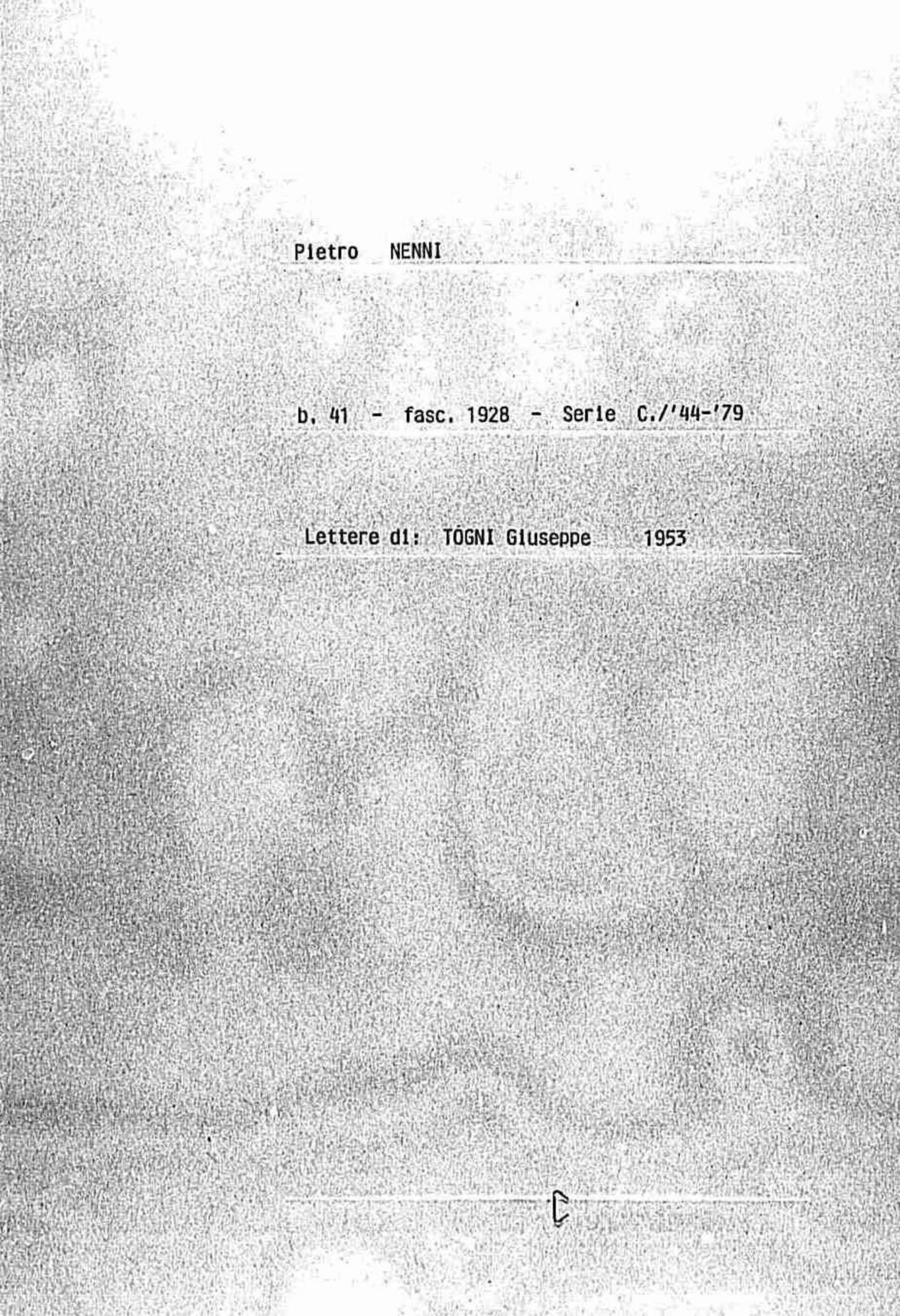 Togni Giuseppe, 1953 lug. 21 - 22