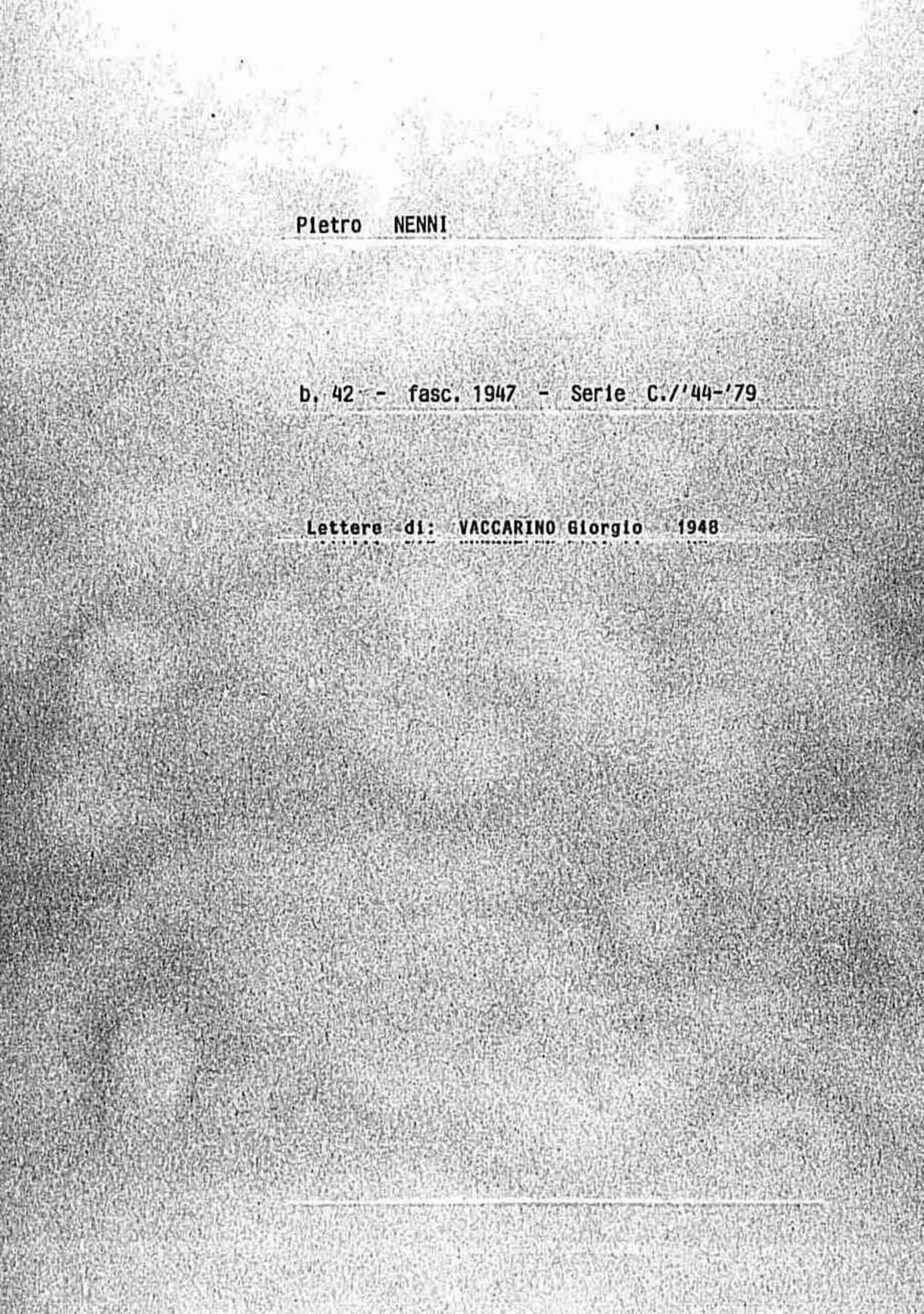 Vaccarino Giorgio, 1948 nov. 10 - 12