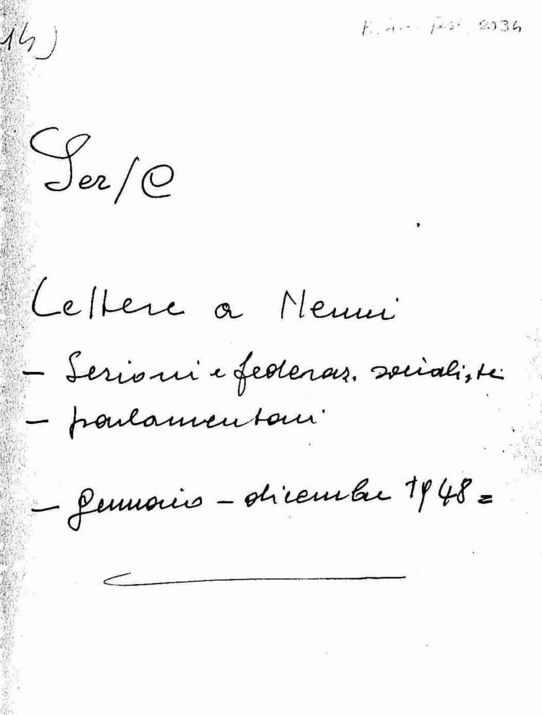Lettere a Nenni di sezioni e federazioni socialiste, parlamentari, 1948 gen. - dic.