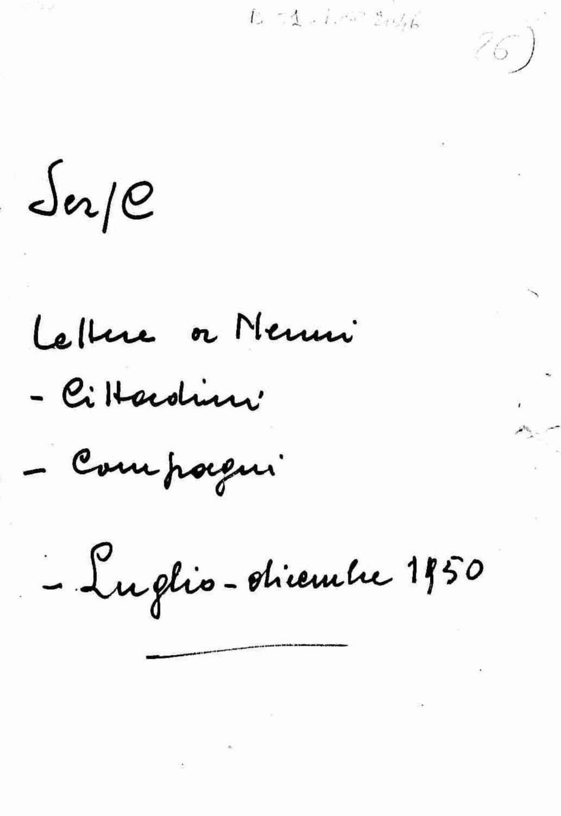 Lettere a Nenni di cittadini e compagni, 1950 lug. - dic.