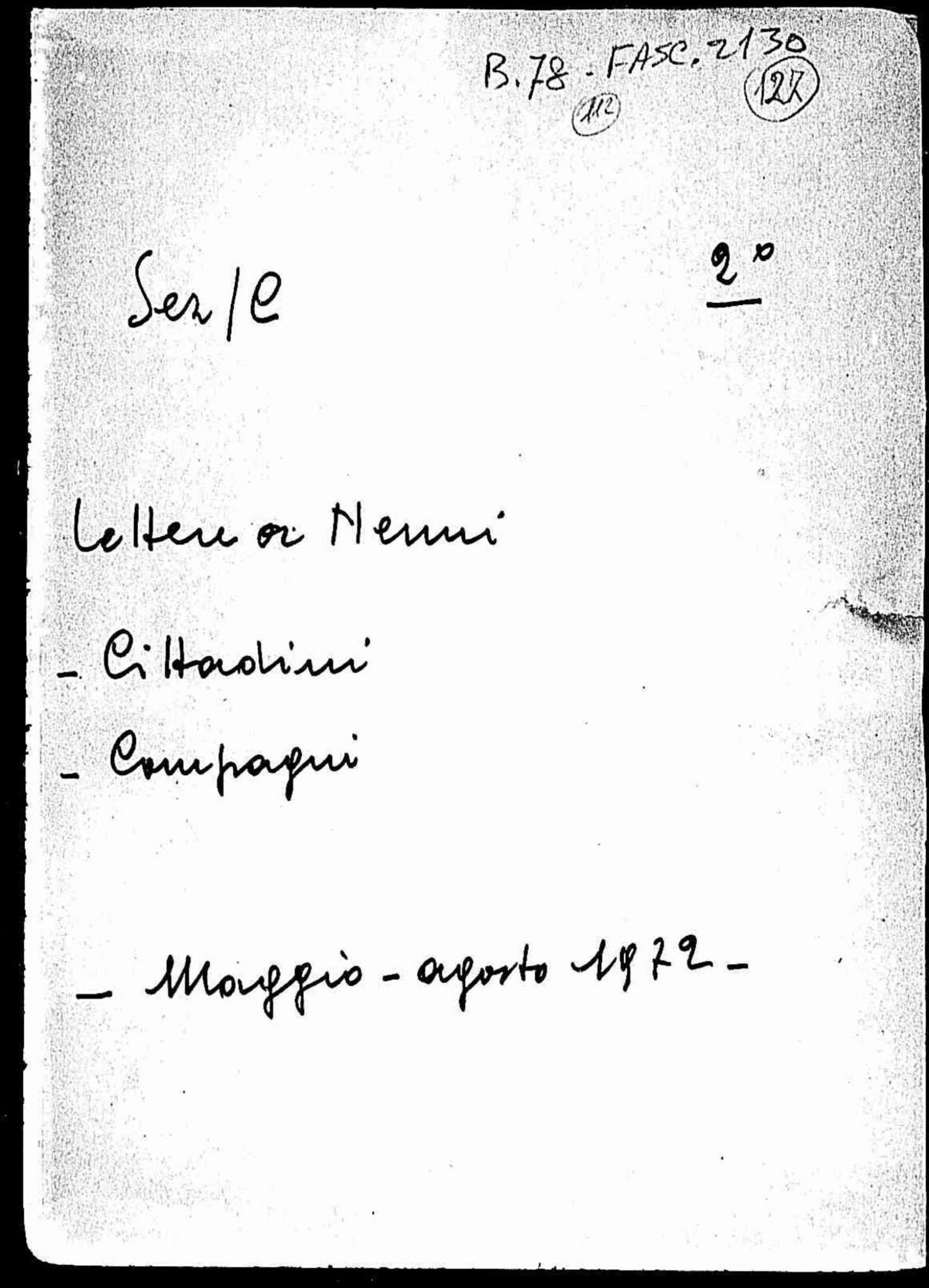Lettere a Nenni di cittadini e compagni, 1972 mag. - ago.