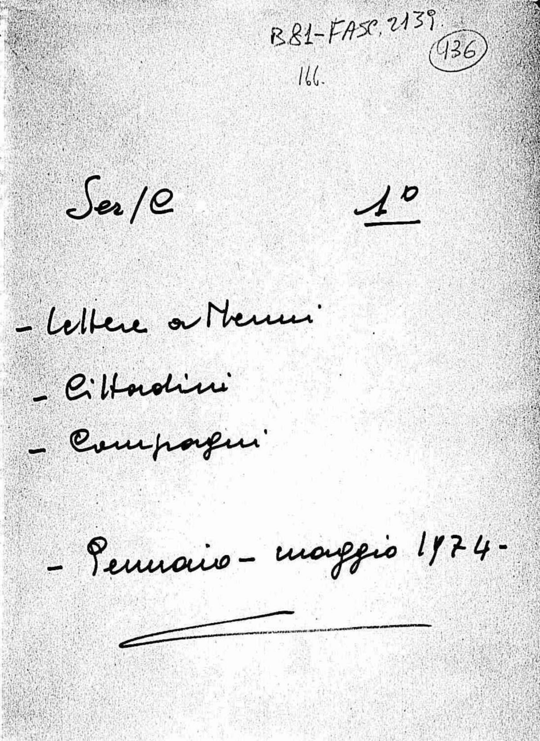 Lettere a Nenni di cittadini e compagni, 1974 gen. - mag.