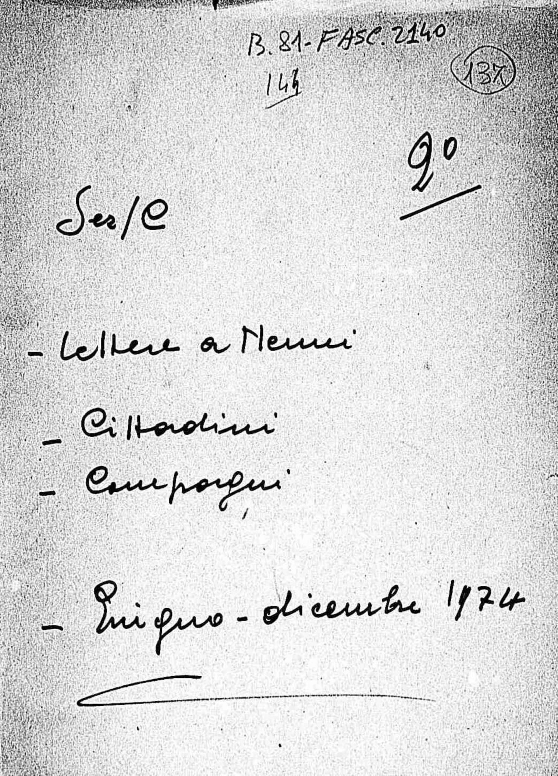 Lettere a Nenni di cittadini e compagni, 1974 giu. - dic.