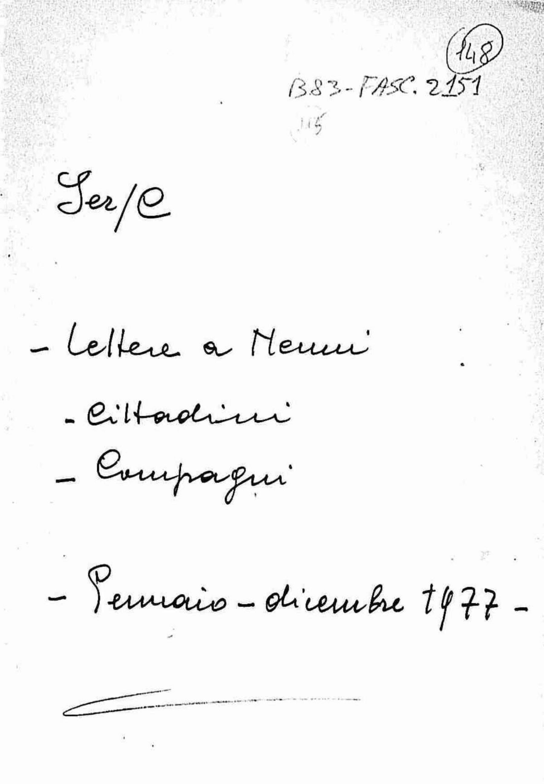 Lettere a Nenni di cittadini e compagni, 1977 gen. - dic.