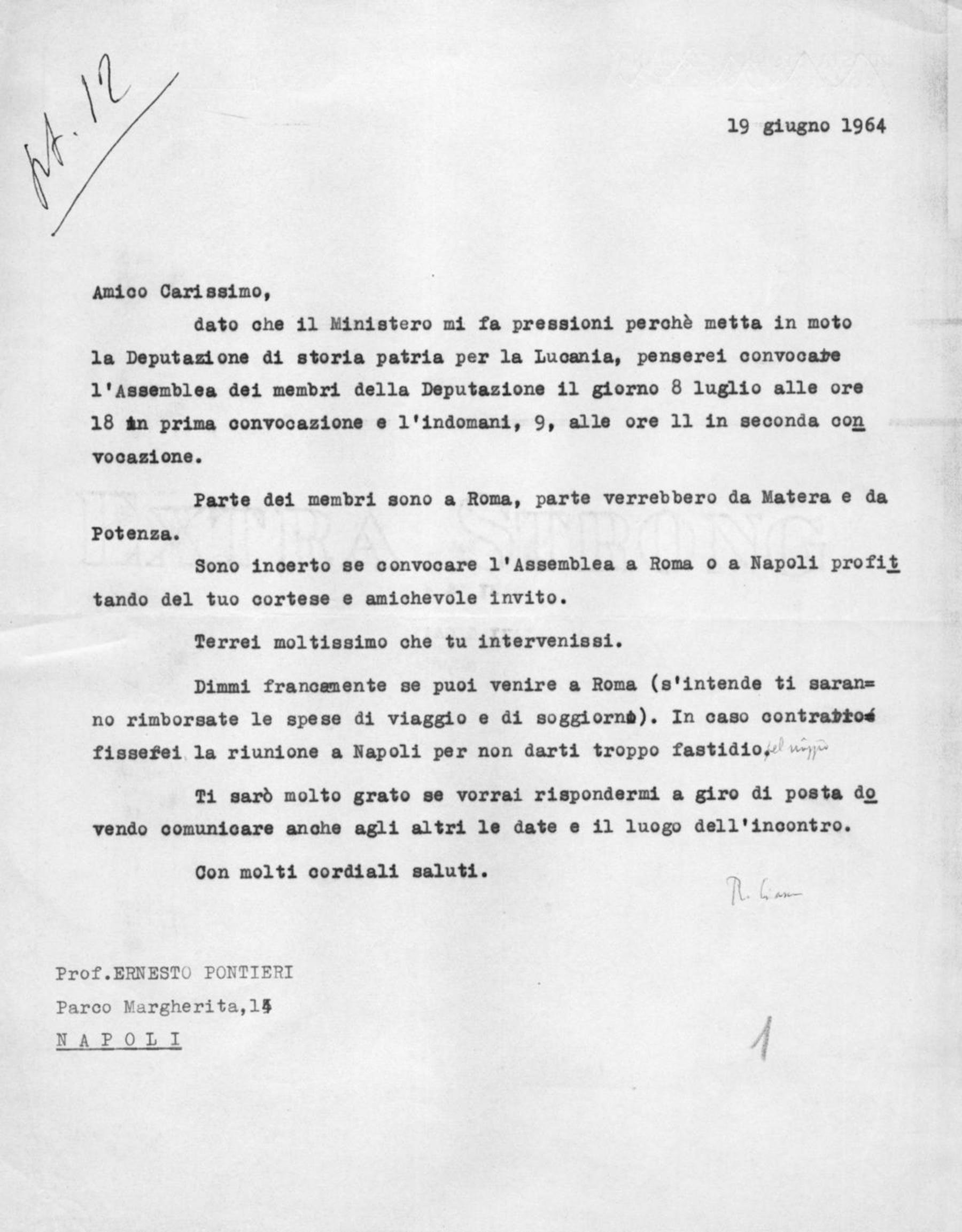 Posta riservata della Deputazione lucana