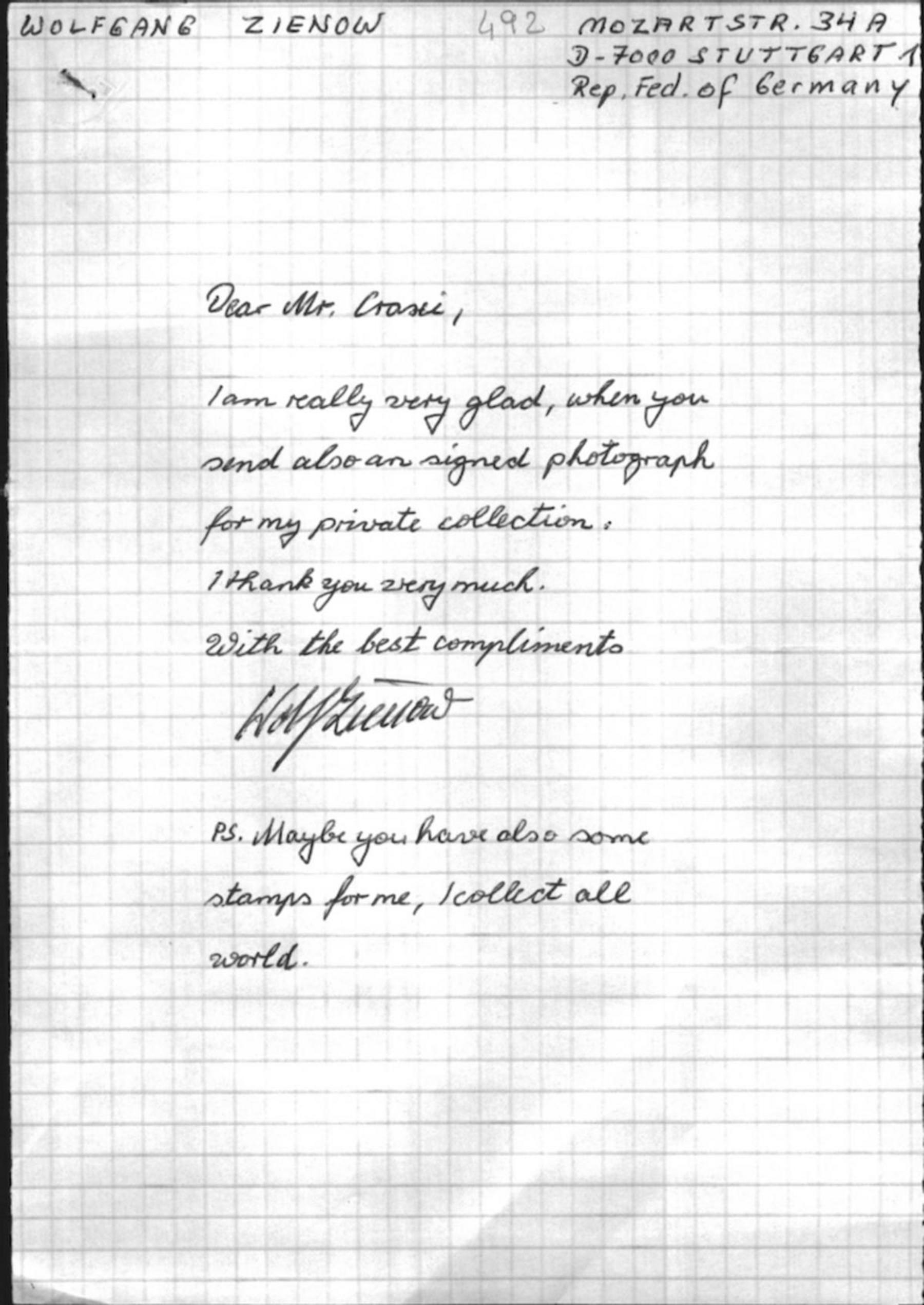 Wolfgang Zienow a Craxi, 13/3/1989